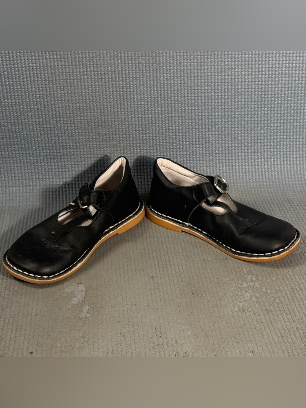 L'Amour Black Leather T-Strap Mary Jane Slip On Shoes Kid’s Size 13C - Picture 5 of 10